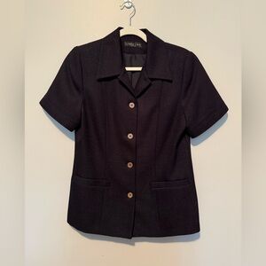 Vintage Lana Lee Classic Black Short Sleeve Blazer - Size M